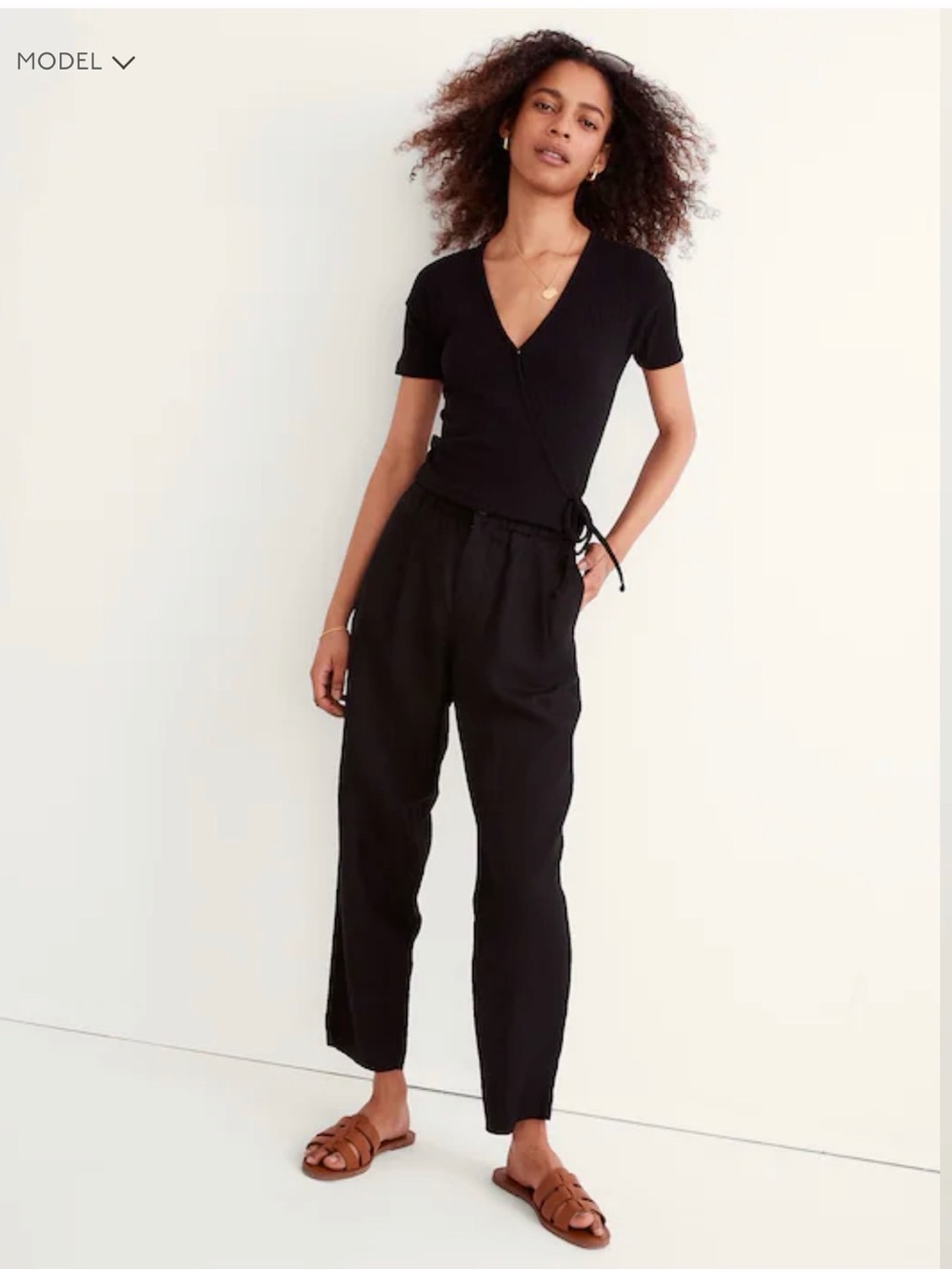Madewell ribbed wrapped crop top- size Xlarge